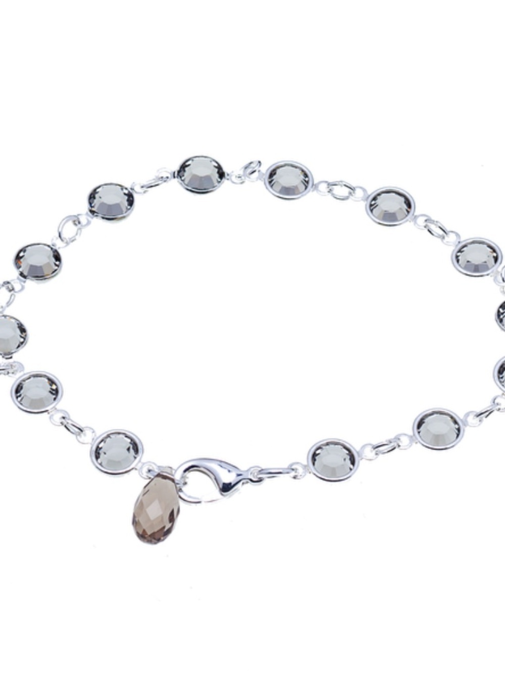 NWT Montreal Made Swarovski Crystal Channel Bracelet with Briolette Charm